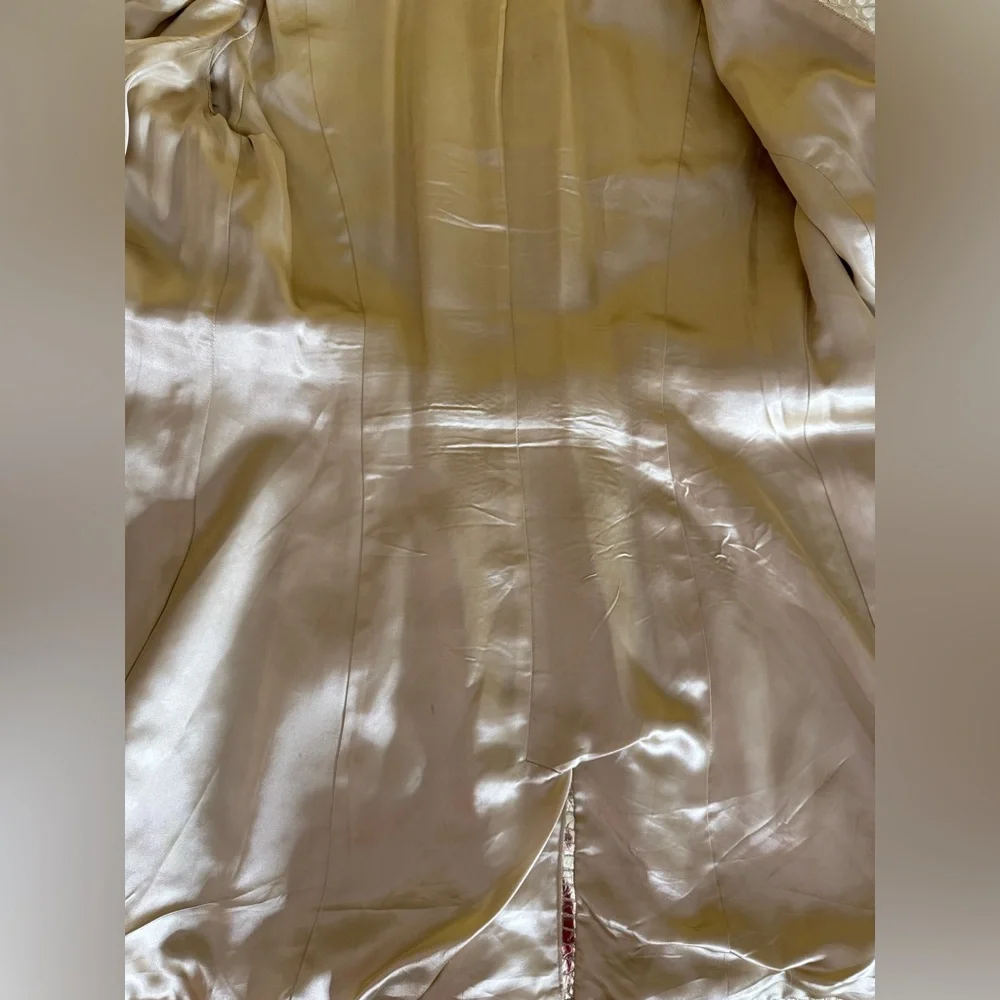 Metallic Gold Snake-Embossed Leather Belted Trench Jacket - Picture 12 of 15